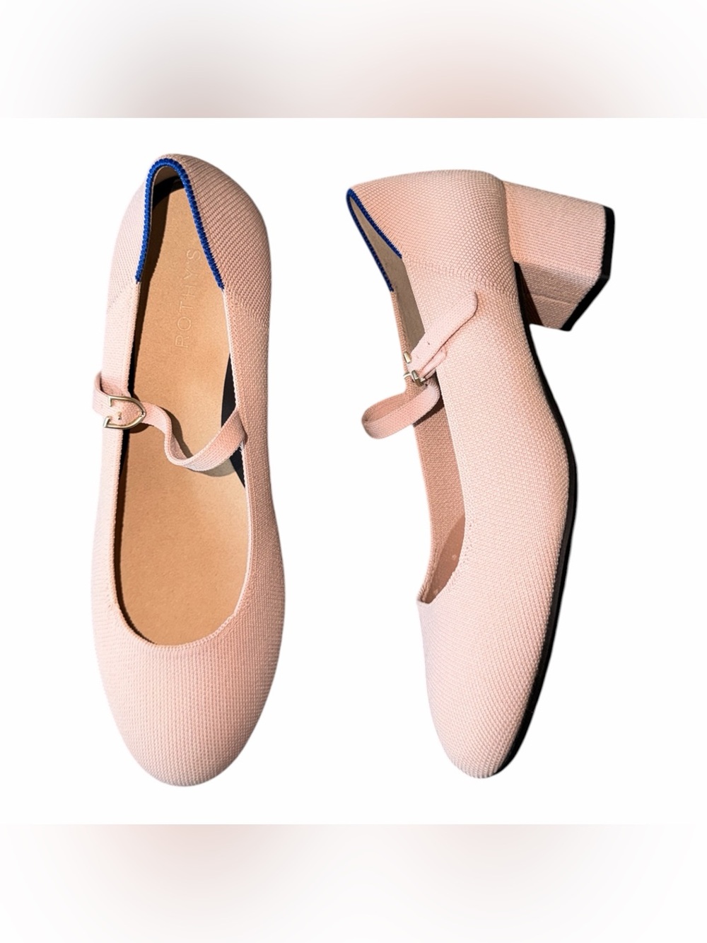Rothy's Blush Pink Mary Jane Block Heel Clog - Picture 7 of 8